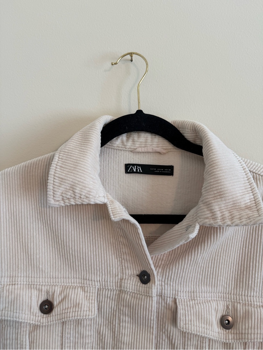 Zara Cream Oversized Corduroy
Jacket/Shacket with Pockets Size Women’s Medium - Picture 3 of 12